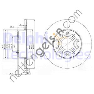 DELPHI BG3890C FREN DISKI ARKA GOLF V 03> GOLF VI 08> GOLF V JETTA III 05> JETTA SCIROCCO 08> CADDY III 04> CADDY T  VW-AUDI-SEAT-SKODA BİNEK FREN DİSKİ