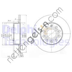 DELPHI BG3890C FREN DISKI ARKA GOLF V 03> GOLF VI 08> GOLF V JETTA III 05> JETTA SCIROCCO 08> CADDY III 04> CADDY T  VW-AUDI-SEAT-SKODA BİNEK FREN DİSKİ
