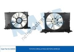 KALE 348560 RADYATOR FANI KOMPLE COROLLA 1,4 D4D 2010> 1NDTV MANUEL VITES  TOYOTA BİNEK FAN MOTORU