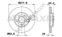 BRAXIS AE0188 ON FREN DISK AYNASI CONNECT 1.8TDCI 02>13 ABSLI  FORD BİNEK FREN DİSKİ