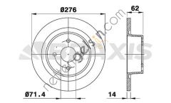 BRAXIS AE0196 ARKA FREN DISK AYNASI C5-C5 II 2,2HDI-2,0HDI-1,8 16V-3,0 V6-2,0 16V HPI-2,0 16V 01-->  PEUGEOT-CITROEN BİNEK FREN DİSKİ