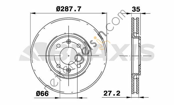 BRAXIS AE0198 ON FREN DISK AYNASI HAVALI C5 C5 II 2.0HDI / 2.2HDI / 3.0 V6 01> XANTIA XANTIA II 3.0 V6 / 2.0T / 1.9T / 1.9D  PEUGEOT-CITROEN BİNEK FREN DİSKİ
