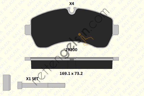 KALE B 29200 207 24 KD11 FREN BALATASI ON SPRINTER 906 06> 907 910 18> CRAFTER 06>16  MERCEDES BİNEK FREN BALATASI