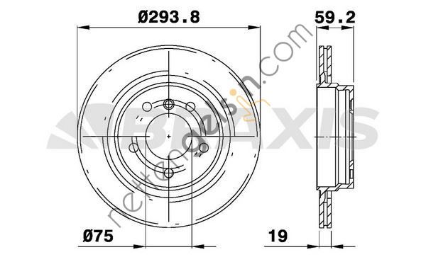 BRAXIS AE0199 FREN DISKI ARKA HAVALI BMW E46 98>05  BMW BİNEK FREN DİSKİ