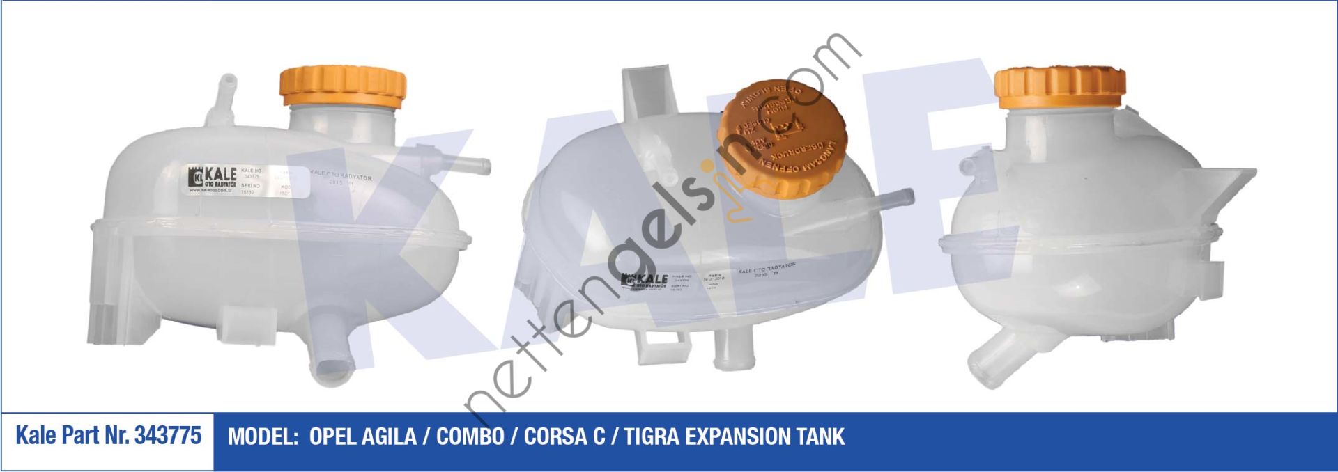 KALE 343775 RADYATOR GENLESME DEPOSU CORSA C / TIGRA B / COMBO C / AGILA  OPEL BİNEK YEDEK SU DEPOSU
