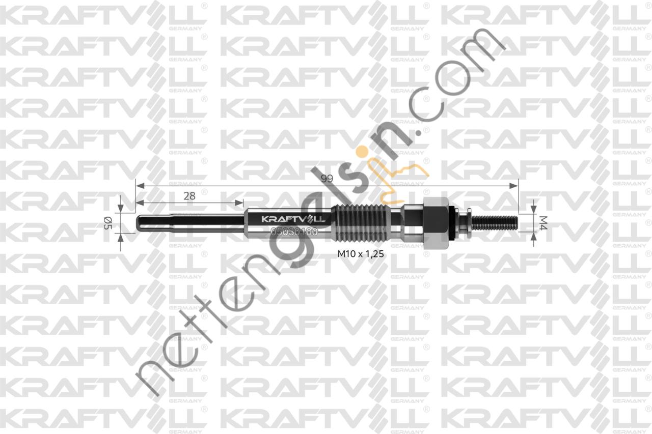 KRAFTVOLL 05030100 KIZDIRMA BUJISI 12 V AVENSIS-COROLLA-LITE-ACE 1.8D-2.0D-TOYOTA, DAİHATSU, HİNO (KOMATSU NT10 VE NT11  TOYOTA BİNEK BUJİ