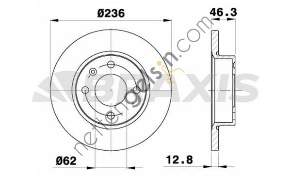BRAXIS AE0202 ON FREN DISK AYNASI FAVORIT FELICIA 1.1 / 1.3 / 1.6 / 1.9 FORMAN CADDY II 1.6 / 1.9D 96 00  VW-AUDI-SEAT-SKODA BİNEK FREN DİSKİ