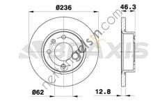 BRAXIS AE0202 ON FREN DISK AYNASI FAVORIT FELICIA 1.1 / 1.3 / 1.6 / 1.9 FORMAN CADDY II 1.6 / 1.9D 96 00  VW-AUDI-SEAT-SKODA BİNEK FREN DİSKİ