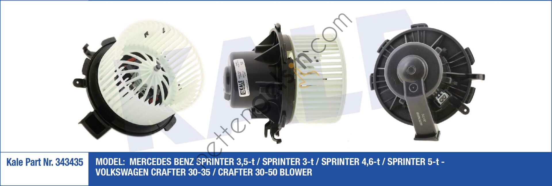 KALE 343435 KALORIFER MOTORU MERCEDES SPRINTER 906 06>16 CRAFTER 2,0 2,5 06>16  VW-AUDI-SEAT-SKODA BİNEK KALORİFER MOTORU
