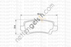 KRAFTVOLL 07010082 ARKA FREN BALATASI TOYOTA COROLLA 1.4 1.6 VVTI BENZINLI 2003-2007  TOYOTA BİNEK FREN BALATASI