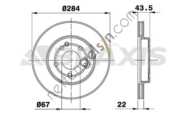 BRAXIS AE0216 FREN DISKI ON C-CLASS W202 93>00 S202 96>01  MERCEDES BİNEK FREN DİSKİ