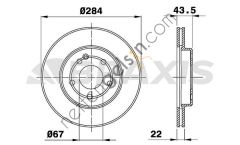 BRAXIS AE0216 FREN DISKI ON C-CLASS W202 93>00 S202 96>01  MERCEDES BİNEK FREN DİSKİ