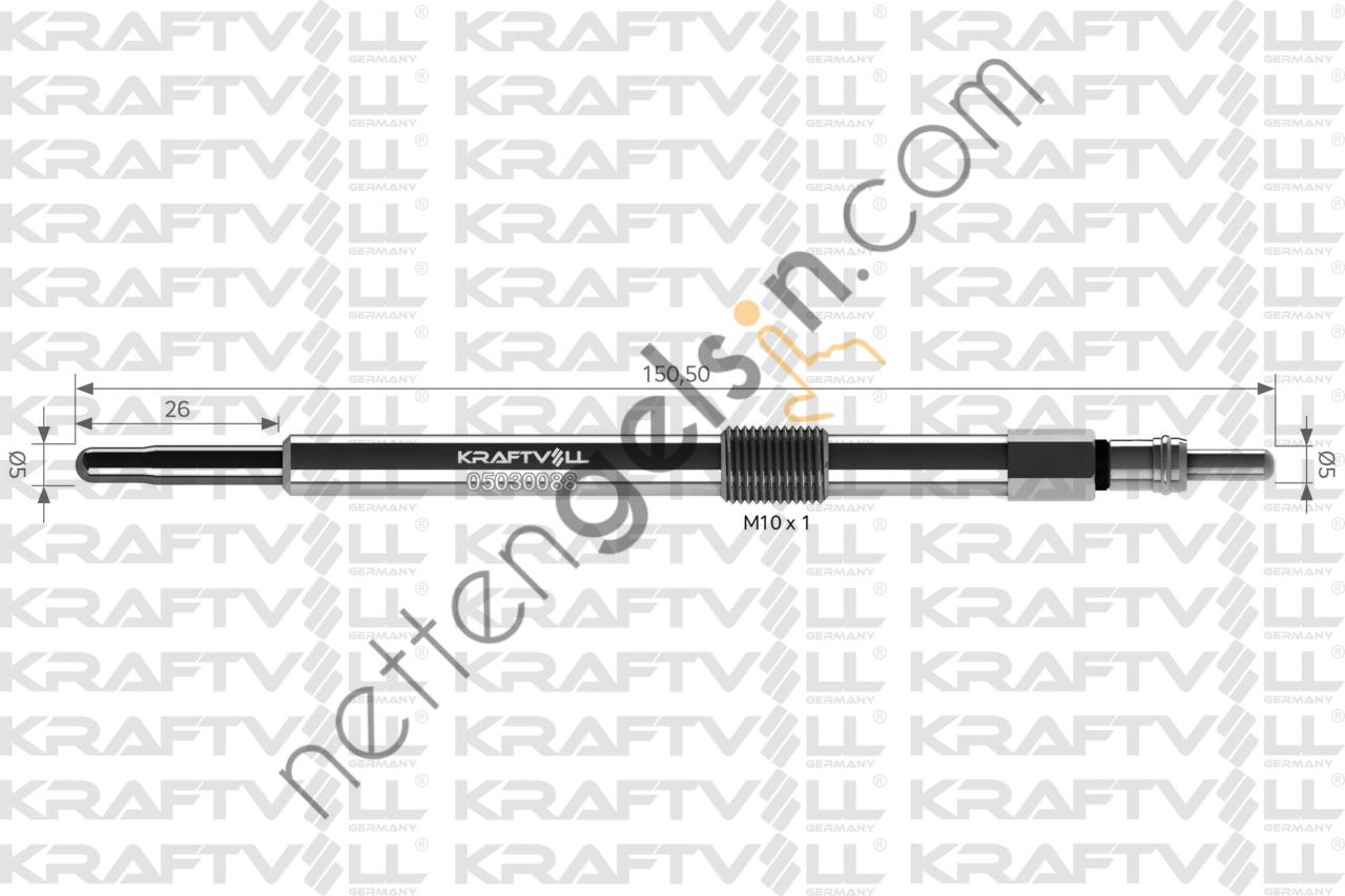 KRAFTVOLL 05030088 KIZDIRMA BUJISI 11,5V LT 46 97>03 2.8 TDI AGK ATA  VW-AUDI-SEAT-SKODA BİNEK BUJİ