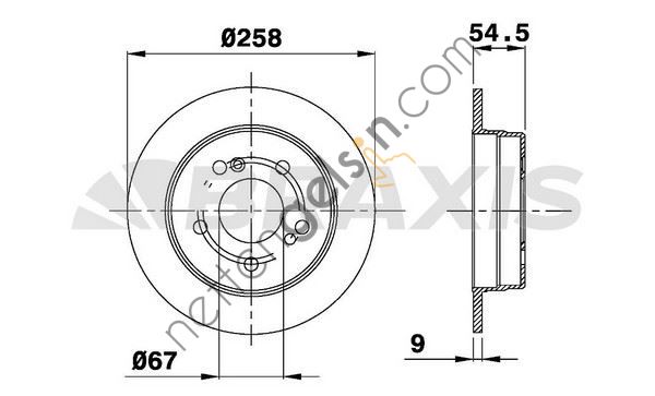 BRAXIS AE0223 FREN DISKI ARKA W202 93>00 W124 93>95 C124 93>97  MERCEDES BİNEK FREN DİSKİ