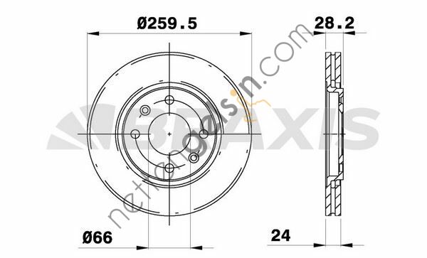 BRAXIS AE0226 ON FREN DISK AYNASI HAVALI P406 1.6 1.8 16V 1.9 1.9TD 95>  PEUGEOT-CITROEN BİNEK FREN DİSKİ