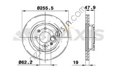 BRAXIS AE0228 ON FREN DISK AYNASI HAVALI HYUNDAI GETZ 03-> 1,5 CRDI 256 MM  HYUNDAI BİNEK FREN DİSKİ