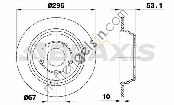 BRAXIS AE0230 FREN DISKI ARKA VIANO W639 03> VITO W639 03>  MERCEDES BİNEK FREN DİSKİ