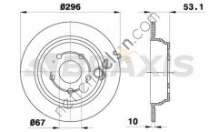 BRAXIS AE0230 FREN DISKI ARKA VIANO W639 03> VITO W639 03>  MERCEDES BİNEK FREN DİSKİ