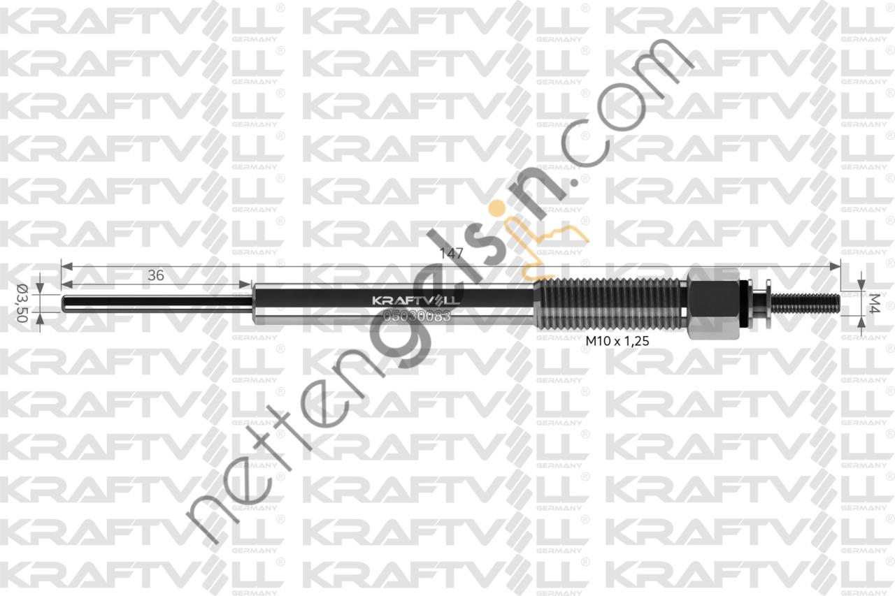 KRAFTVOLL 05030083 KIZDIRMA BUJISI 23V ISUZU NOVA 4HK1  ISUZU HAFİF TİCARİ BUJİ