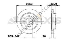 BRAXIS AE0232 ARKA FREN DISK AYNASI MONDEO I / II 1.6 / 1.8 / 1.8TD / 2.0 / 2.5 92>00 COUGAR 2.5 98>01 HAVA SOGUTMAL  FORD BİNEK FREN DİSKİ