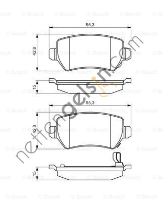 BOSCH 0986495218 ARKA FREN BALATASI ASTRA H 04-->-MERIVA 1,6-03--> ZAFIRA 00--> COMBO 1,3 CDTI 05--> ( GDB1515 )  OPEL BİNEK FREN BALATASI