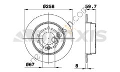 BRAXIS AE0236 FREN DISKI ARKA A-CLASS W168 97>04 VANEO 414 02>05  MERCEDES BİNEK FREN DİSKİ