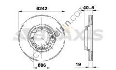 BRAXIS AE0238 ON FREN DISK AYNASI HAVALI EXCEL ACCENT 1.3 1.5 94 00 242 MM  HYUNDAI BİNEK FREN DİSKİ