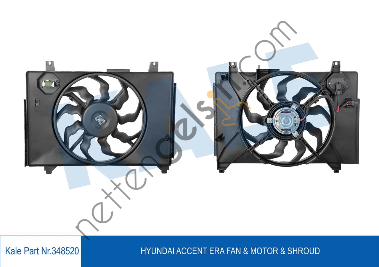 KALE 348520 RADYATOR FANI KOMPLE ACCENT ERA 1,5 DIZEL 2006>  HYUNDAI BİNEK FAN MOTORU