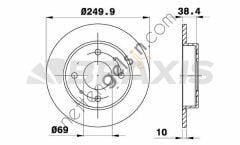 BRAXIS AE0246 ARKA FREN DISK AYNASI MITSUBISHI COLT CZ3 1.1I  MITSUBISHI BİNEK FREN DİSKİ
