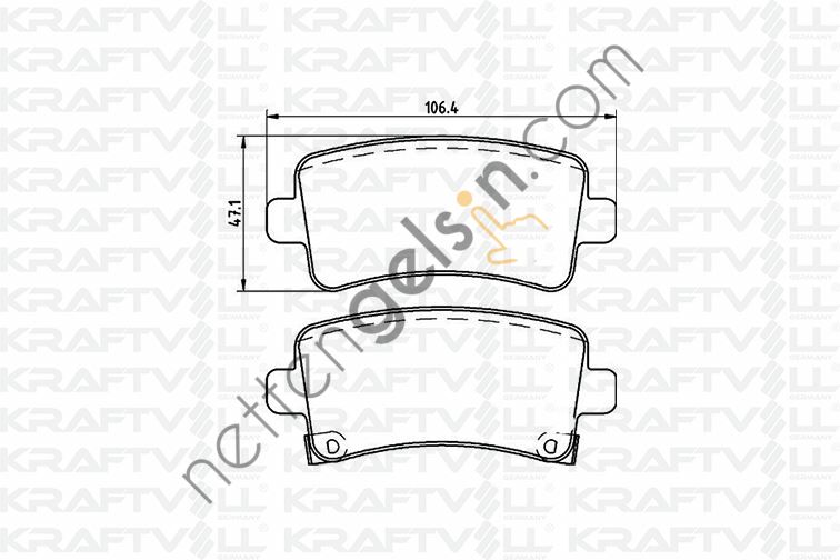 KRAFTVOLL 07010050 FREN BALATASI ARKA INSIGNIA A 17" 09 > 17  OPEL BİNEK FREN BALATASI