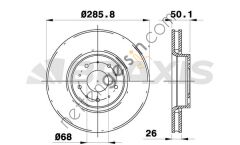 BRAXIS AE0250 ON FREN DISK AYNASI HAVALI VOLVO S60 00>10 S80 98>06 XC70 00> 07 V70 II 99>07   VOLVO BİNEK FREN DİSKİ