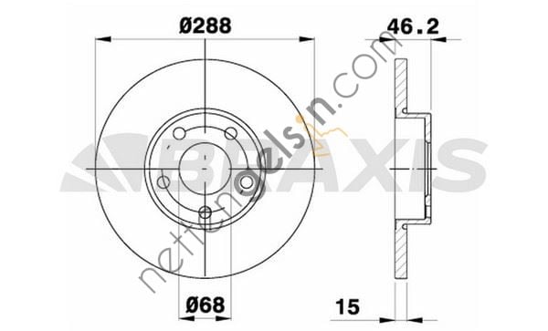 BRAXIS AE0256 ON FREN AYNASI AUDI 100 91 94 A4 1.8 20V 1.9 TDI  VW-AUDI-SEAT-SKODA BİNEK FREN DİSKİ