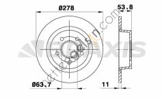 BRAXIS AE0271 ARKA FREN DISK AYNASI CONNECT 1.8TDCI 02>13 ABSLI  FORD BİNEK FREN DİSKİ