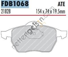 FERODO FDB1068 ON FREN BALATASI VECTRA B 2,0i-2,5i V6 99--> (X20XEV/X16XEL)  OPEL BİNEK FREN BALATASI