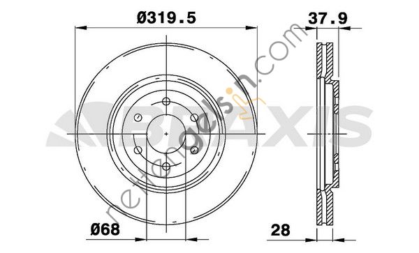 BRAXIS AE0277 ON FREN AYNASI HAVALI NISSAN NAVARA D40 05-11 PATHFINDER 05-11 (320X6) 17 JANT  NISSAN BİNEK FREN DİSKİ