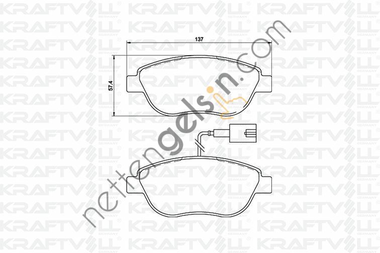 KRAFTVOLL 07010021 FREN BALATASI ON BRAVO DOBLO 06>1.3MULTIJET 1.4I 1.9MULTIJET GRANDE PUNTO CORSA D 05>1.3MULTIJET  FIAT BİNEK FREN BALATASI