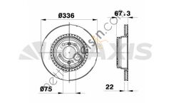 BRAXIS AE0279 FREN DISKI ARKA HAVALI BMW E90 E92 X1 E84  BMW BİNEK FREN DİSKİ