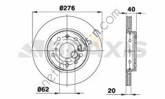 BRAXIS AE0286 ON FREN DISK AYNASI HAVALI SUZUKI SWIFT III 05-12 (276X5)  SUZUKI BİNEK FREN DİSKİ