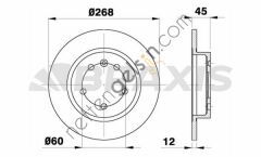 BRAXIS AE0292 ARKA FREN DISK AYNASI ASTRA CRUZE J 1.3 CDTI / 1.4 / 1.4 TURBO / 1.6 / 1.6 SIDI / 1.7 CDTI / 2.0 CDTI 12 / 09  OPEL BİNEK FREN DİSKİ