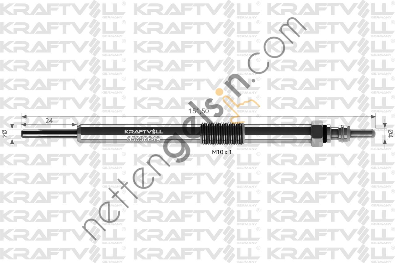 KRAFTVOLL 05030049 KIZDIRMA BUJISI 11V SSANGYONG ACTYON-KYRON-REXTON-RODIUS 2.0 2.7 XDI  SSANGYONG BİNEK BUJİ