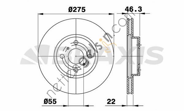 BRAXIS AE0295 ON FREN DISK AYNASI YARIS 05> VIOS 07> RACTIS 05>10 COROLLA 06> 275x4  TOYOTA BİNEK FREN DİSKİ