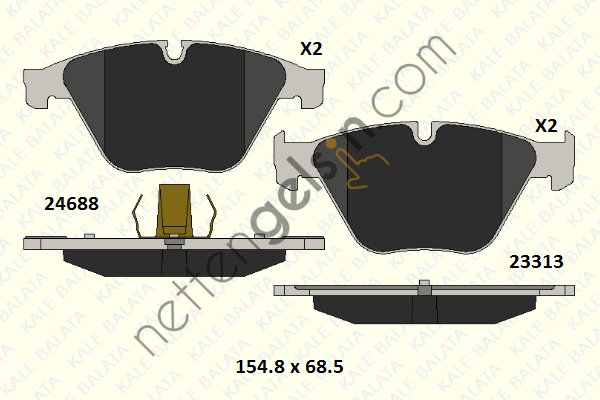 KALE B 24688 192 05 KD11 ON FREN BALATASI BMW F10 F11 F12 F13 F06 530  BMW BİNEK FREN BALATASI