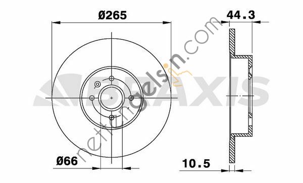 BRAXIS AE0304 ARKA FREN DISK AYNASI LGN 1.8 2.0 2.2 D (93 / 03.01) SAFRANE 2.0 2.2 (4.92 / 7.96) / (265x10.5x4DL)  RENAULT BİNEK FREN DİSKİ