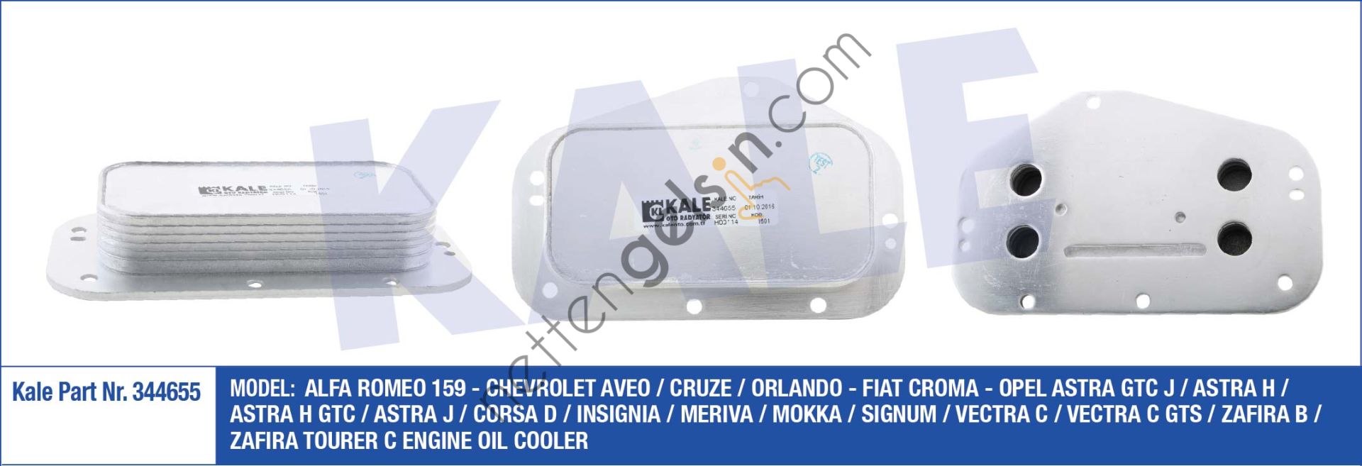 KALE 344655 YAG SOGUTUCU RADYATORU A16XER A16LET ASTRA J CRUZE MOKKA INSIGNIA  OPEL BİNEK MOTOR YAĞ SOĞUTUCU