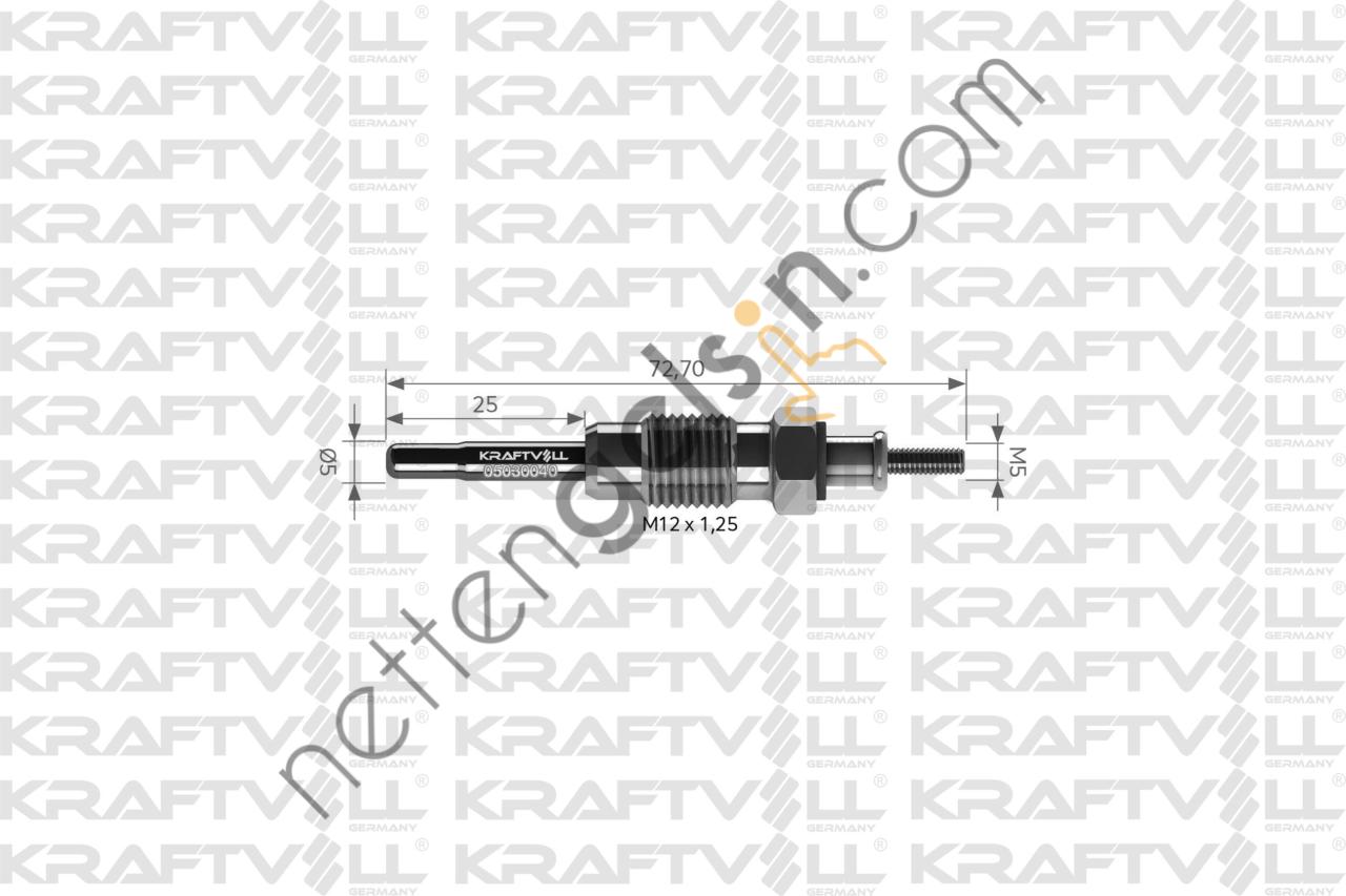 KRAFTVOLL 05030040 KIZDIRMA BUJISI 11V CLIO-EXPRESS-MEGANE 1,9D  RENAULT BİNEK BUJİ