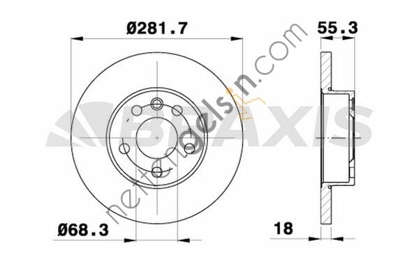 BRAXIS AE0309 ON FREN DISK AYNASI TRANSPORTER T4 1.8 1.9 1.9TD 2.0 2.4D 2.5TDI 2.8 2.8TDI 96>  VW-AUDI-SEAT-SKODA BİNEK FREN DİSKİ