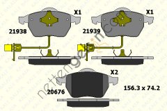 KALE B 21938 204 05 ON FREN BALATASI A4 A6 1,8T 1,9TDI 95> PASSAT 1,8T 1,9TDI 95 00 GOLF IV 1,9TDI SUPERB 02> FISLI  VW-AUDI-SEAT-SKODA BİNEK FREN BALATASI