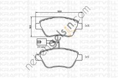 KRAFTVOLL 07010035 FREN BALATASI ON LINEA 1,3 STILO BRAVO SIENA PALIO ALBEA 1,2 / 1,4 / 1,6 / 1,9 D MULTIJET 10 / 01> DOBLO 1,3 D NEMO BIPPER FIORINO  FIAT BİNEK