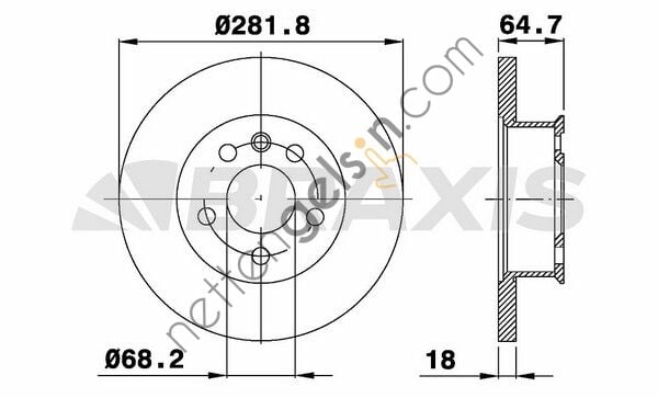 BRAXIS AE0313 ON FREN DISK AYNASI TRANSPORTER T4 1.8 1.9D / TD / TDI 2.0 / 2.4D / 2.5 / 2.5TDI 2.8 90>  VW-AUDI-SEAT-SKODA BİNEK FREN DİSKİ