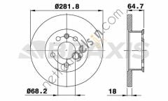 BRAXIS AE0313 ON FREN DISK AYNASI TRANSPORTER T4 1.8 1.9D / TD / TDI 2.0 / 2.4D / 2.5 / 2.5TDI 2.8 90>  VW-AUDI-SEAT-SKODA BİNEK FREN DİSKİ